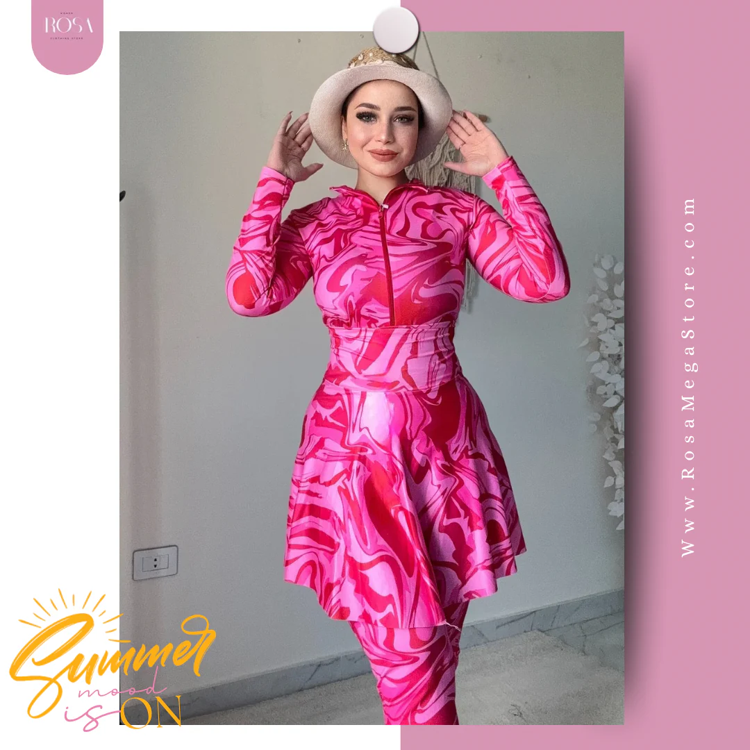 بوركيني 4p hot pink - Image 3